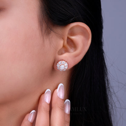 925 Silver with Moissanite Diamond Earrings Diamlux Fine Jewelry
