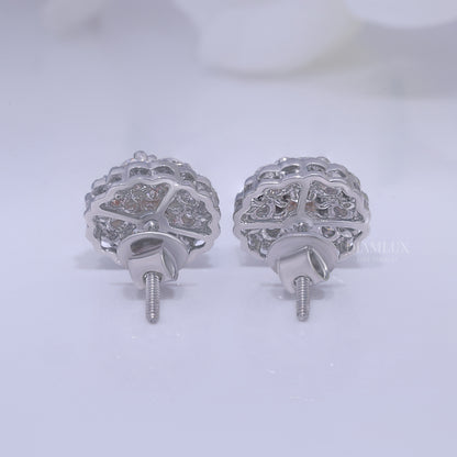 Wedding and special occasions 925 silver with moissanite diamond-Flower earrings Diamlux Fine Jewelry