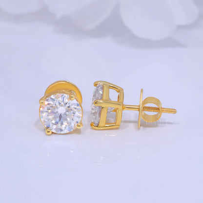 For wedding and special occasions 925 silver with moissanite diamond-earrings Yellow Gold Diamlux Fine Jewelry