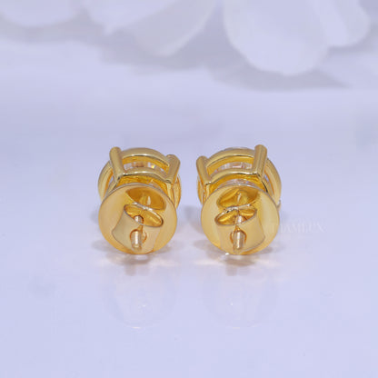 For wedding and special occasions 925 silver with moissanite diamond-earrings Yellow Gold Diamlux Fine Jewelry