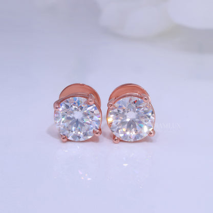 Earring for wedding and special occasions 925 silver with moissanite diamond Rose Diamlux Fine Jewelry