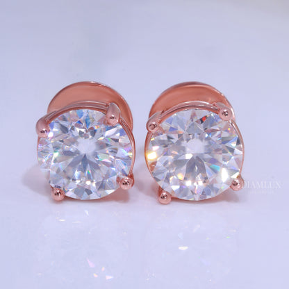 Earring for wedding and special occasions 925 silver with moissanite diamond Rose Diamlux Fine Jewelry