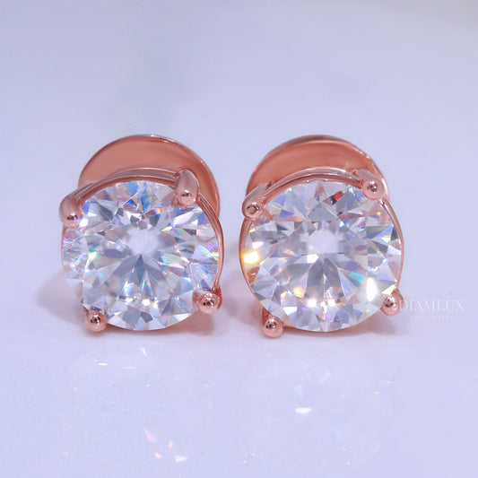Earring for wedding and special occasions 925 silver with moissanite diamond Rose Diamlux Fine Jewelry