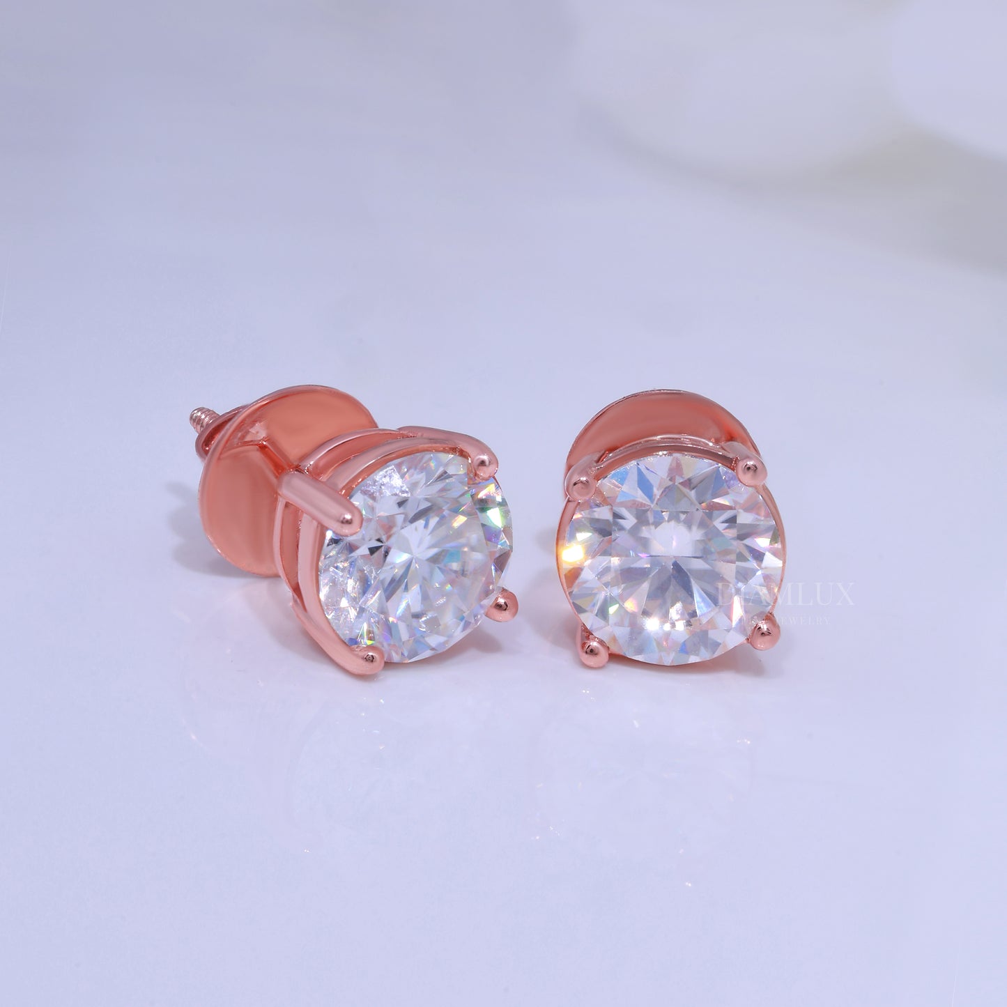 Earring for wedding and special occasions 925 silver with moissanite diamond Rose Diamlux Fine Jewelry