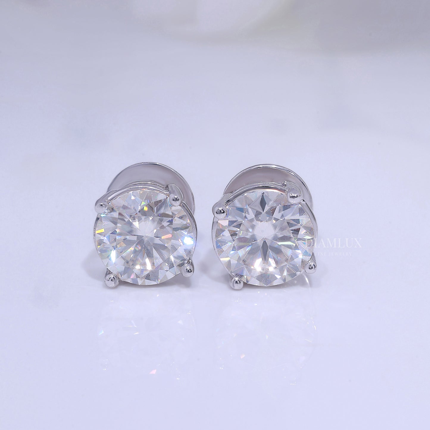 925 silver with moissanite diamond earring foe wedding and special occasions Diamlux Fine Jewelry