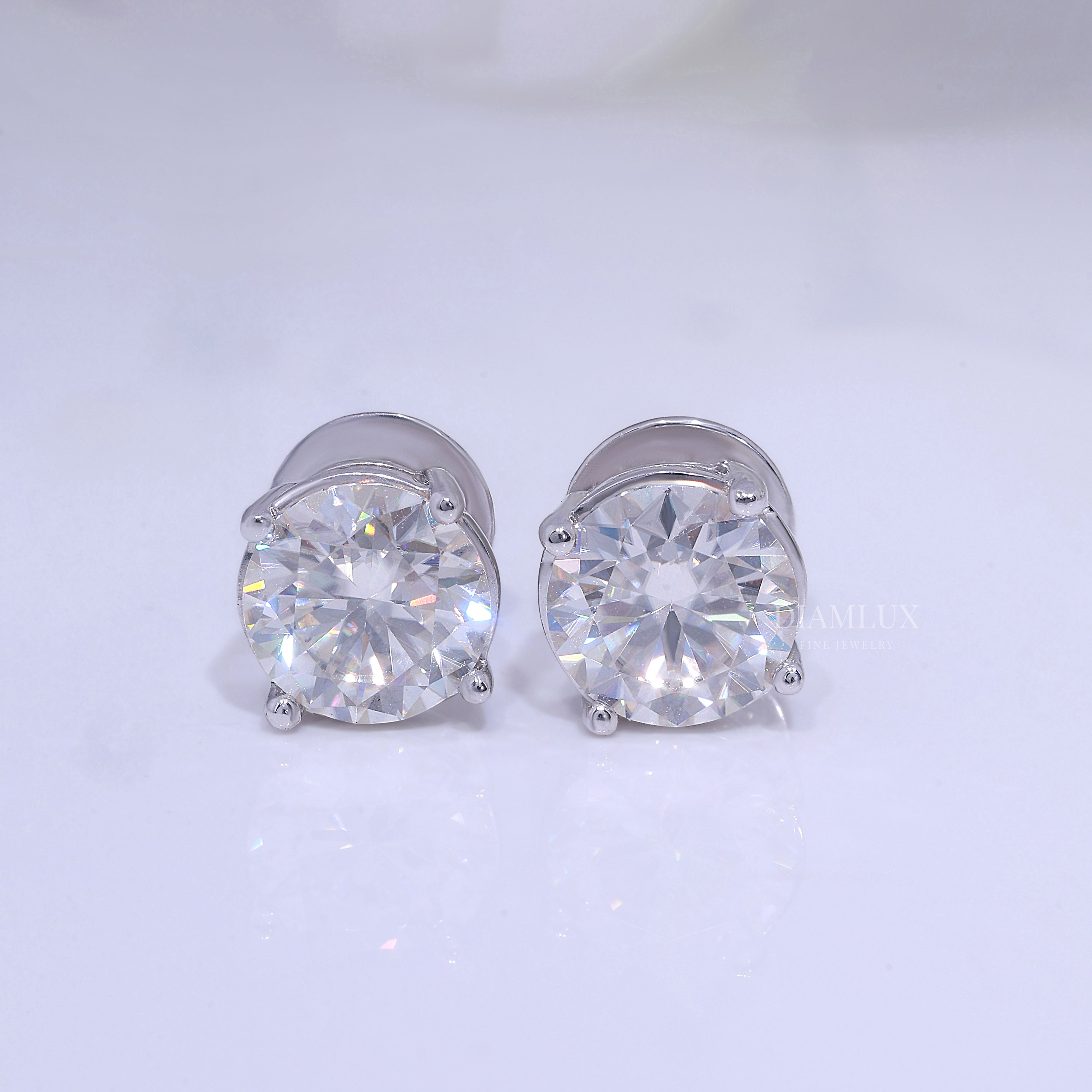 925 silver with moissanite diamond earring foe wedding and special occasions Diamlux Fine Jewelry