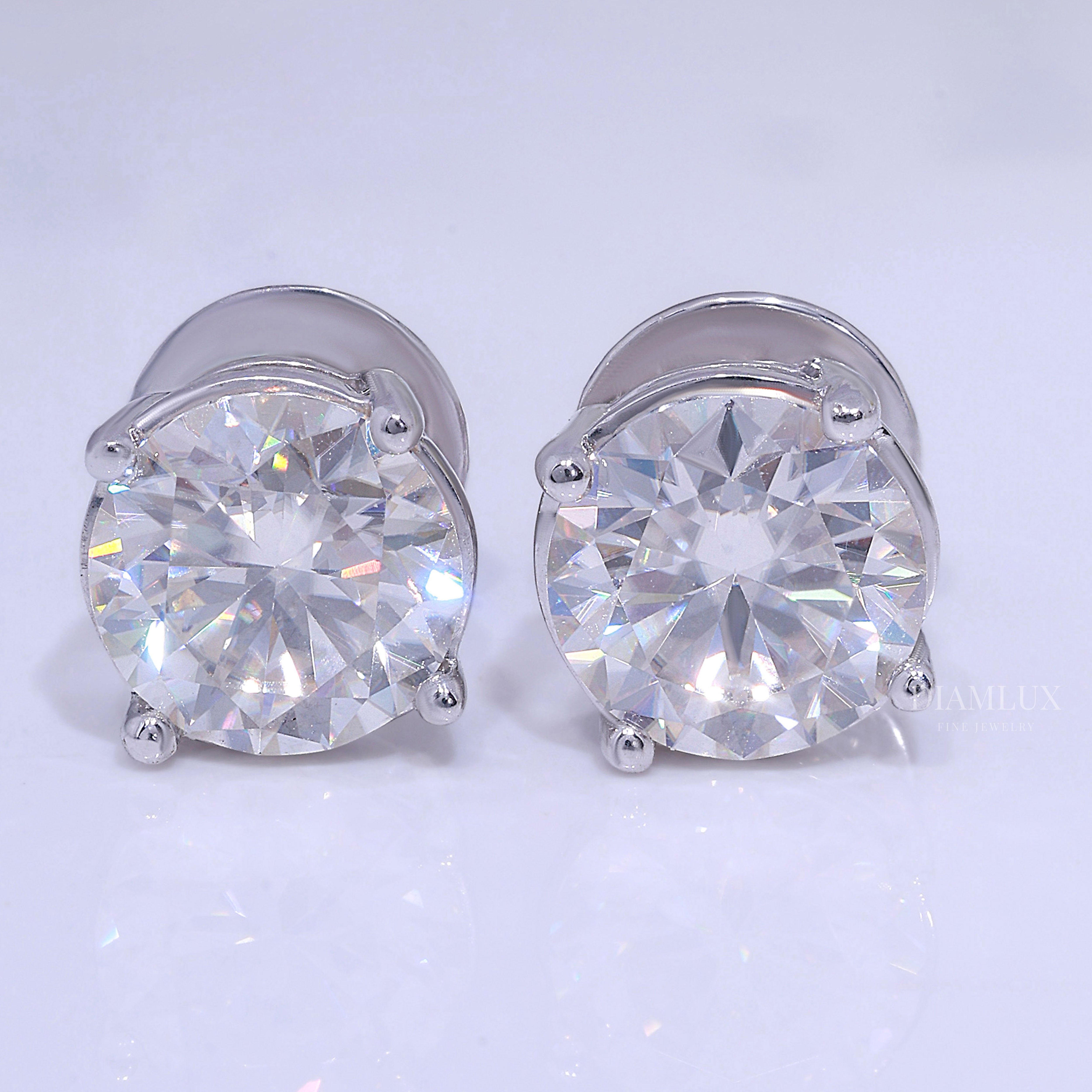 925 silver with moissanite diamond earring foe wedding and special occasions Diamlux Fine Jewelry
