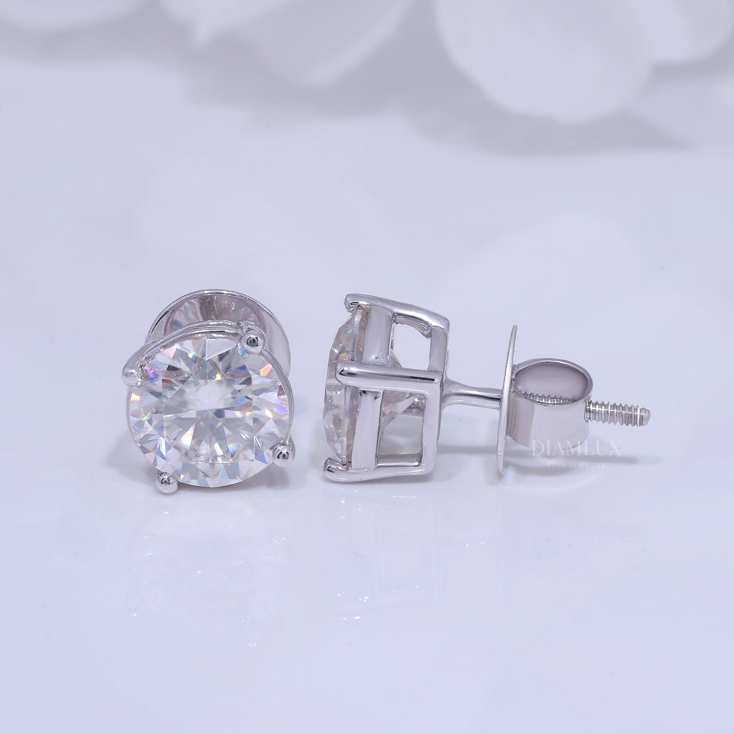 925 silver with moissanite diamond earring foe wedding and special occasions Diamlux Fine Jewelry