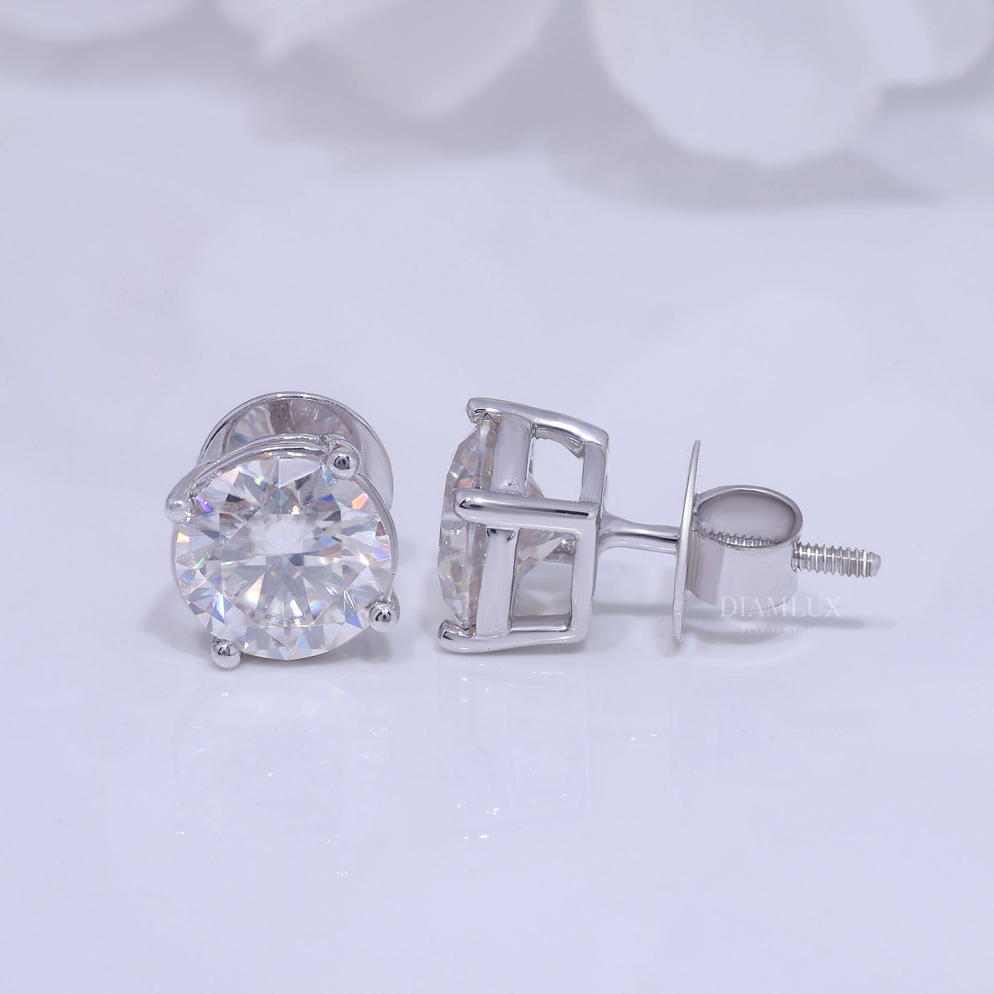 925 silver with moissanite diamond earring foe wedding and special occasions Diamlux Fine Jewelry