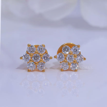 Yellow Gold Plated with 925 silver moissanite diamond earring Diamlux Fine Jewelry
