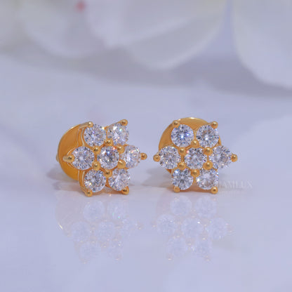 Yellow Gold Plated with 925 silver moissanite diamond earring Diamlux Fine Jewelry