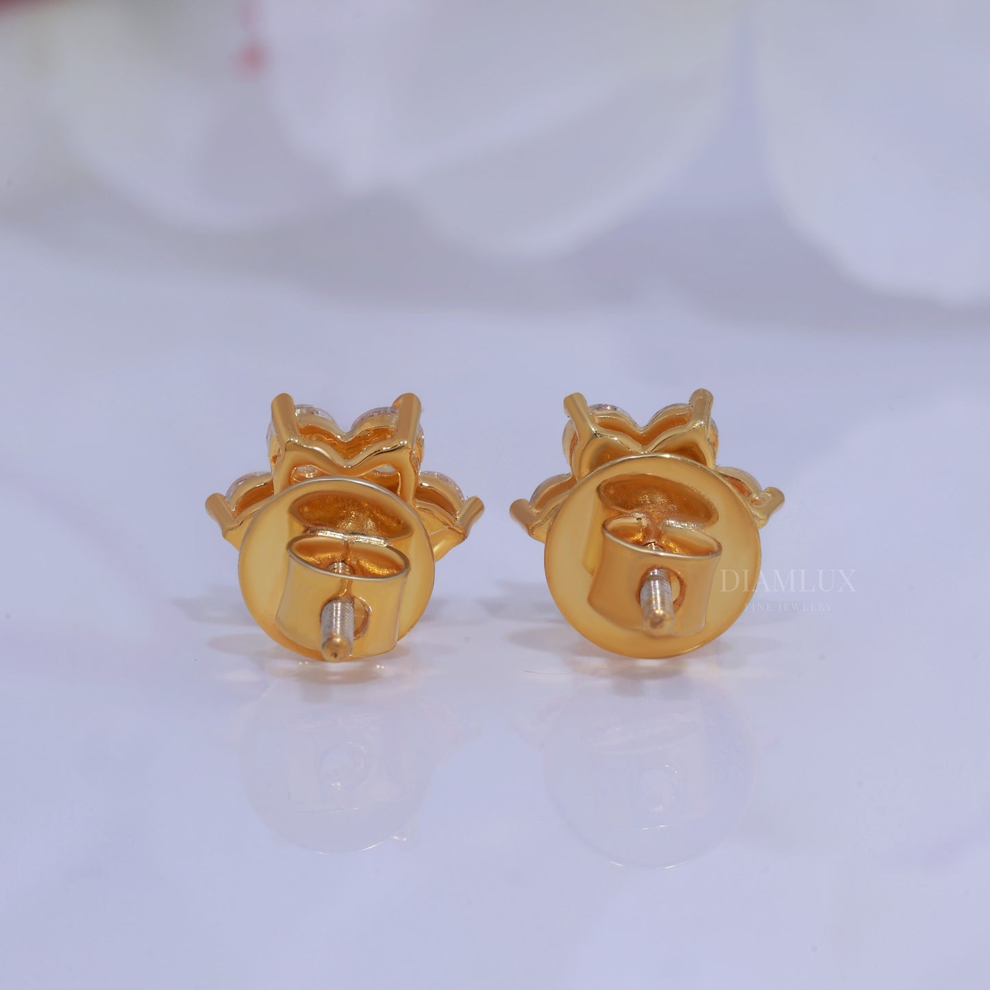 Yellow Gold Plated with 925 silver moissanite diamond earring Diamlux Fine Jewelry