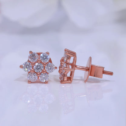Rose Gold Earring 925 silver with moissanite diamond Diamlux Fine Jewelry