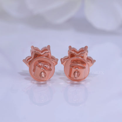 Rose Gold Earring 925 silver with moissanite diamond Diamlux Fine Jewelry