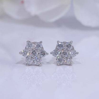 Star Shape White Gold Plated with 925 silver - moissanite diamond Diamlux Fine Jewelry