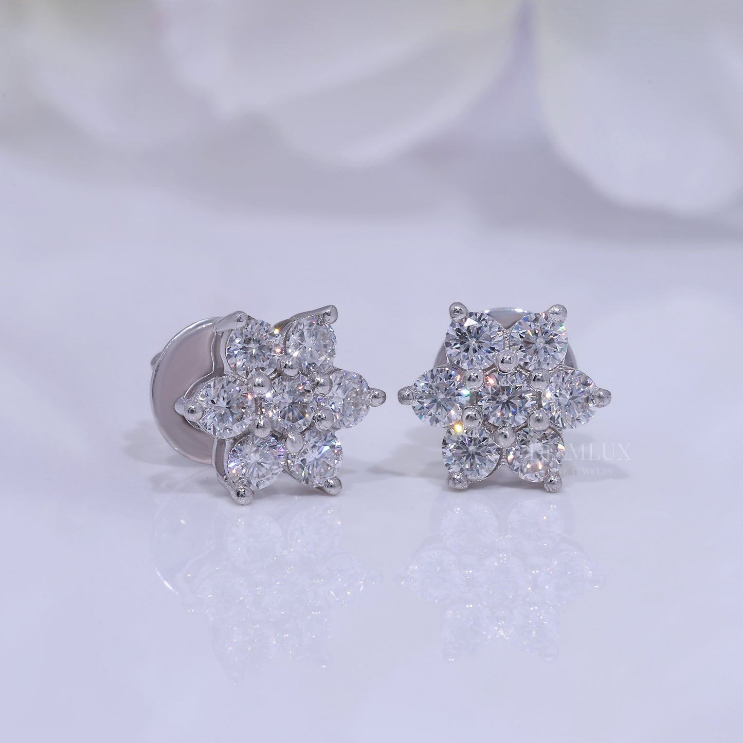 Star Shape White Gold Plated with 925 silver - moissanite diamond Diamlux Fine Jewelry