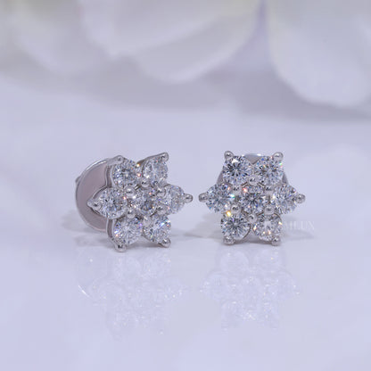 Star Shape White Gold Plated with 925 silver - moissanite diamond Diamlux Fine Jewelry