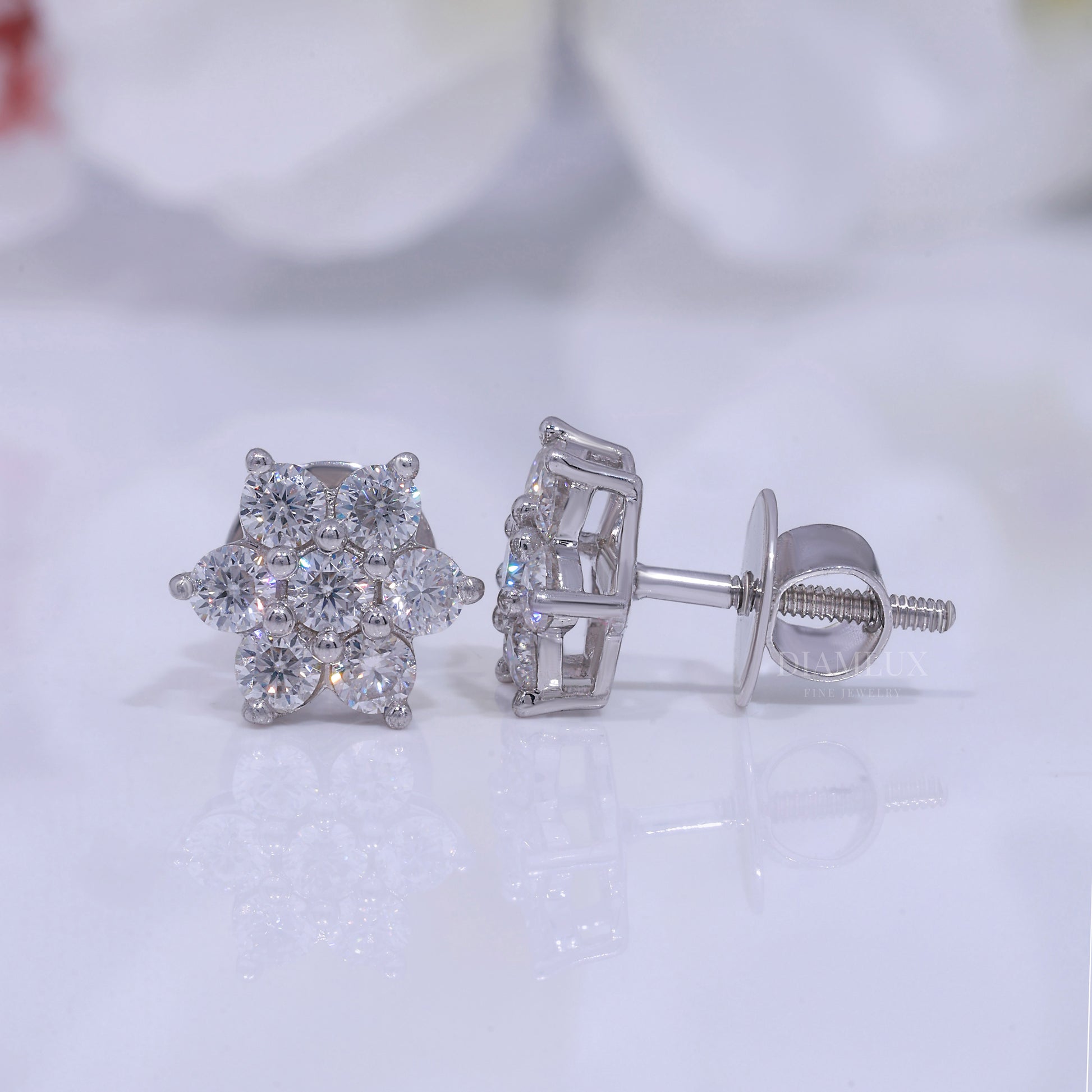Star Shape White Gold Plated with 925 silver - moissanite diamond Diamlux Fine Jewelry