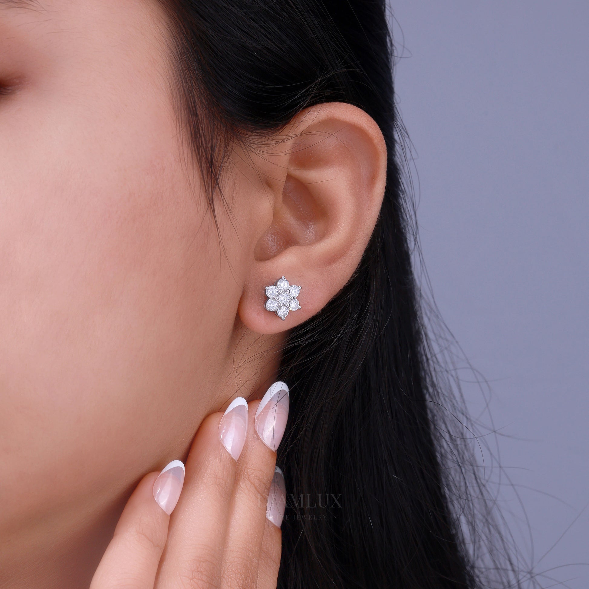 Star Shape White Gold Plated with 925 silver - moissanite diamond Diamlux Fine Jewelry