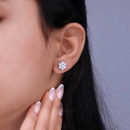 Star Shape White Gold Plated with 925 silver - moissanite diamond Diamlux Fine Jewelry