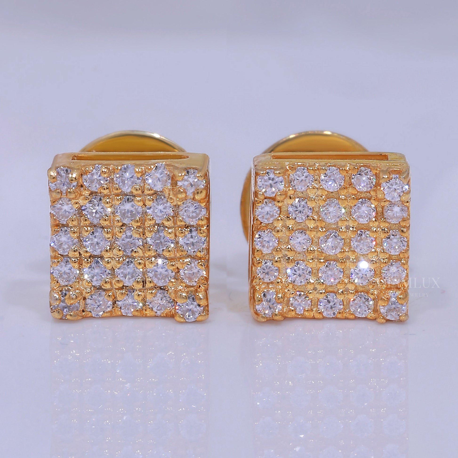 925 silver with moissanite diamond yellow gold plated Diamlux Fine Jewelry