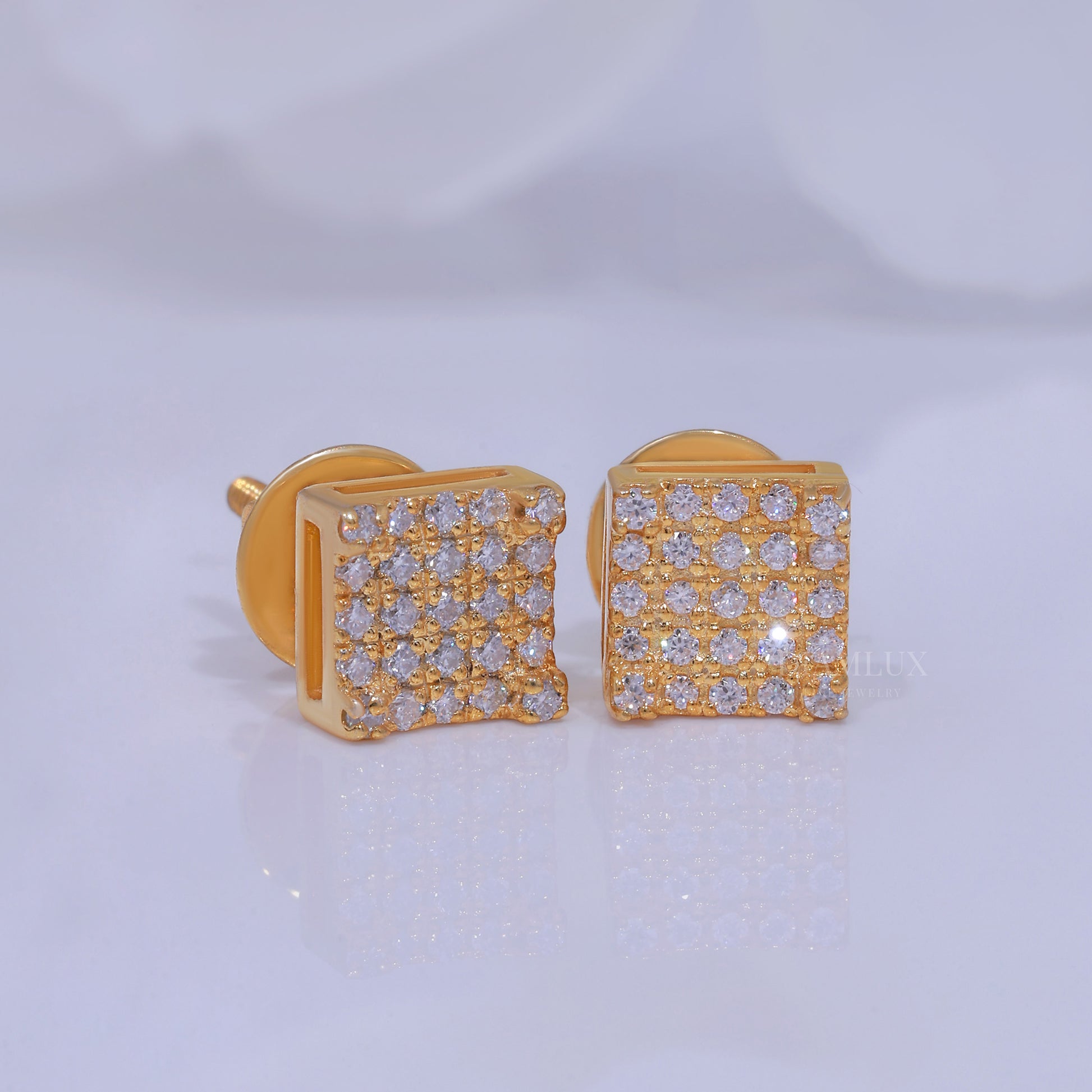 925 silver with moissanite diamond yellow gold plated Diamlux Fine Jewelry