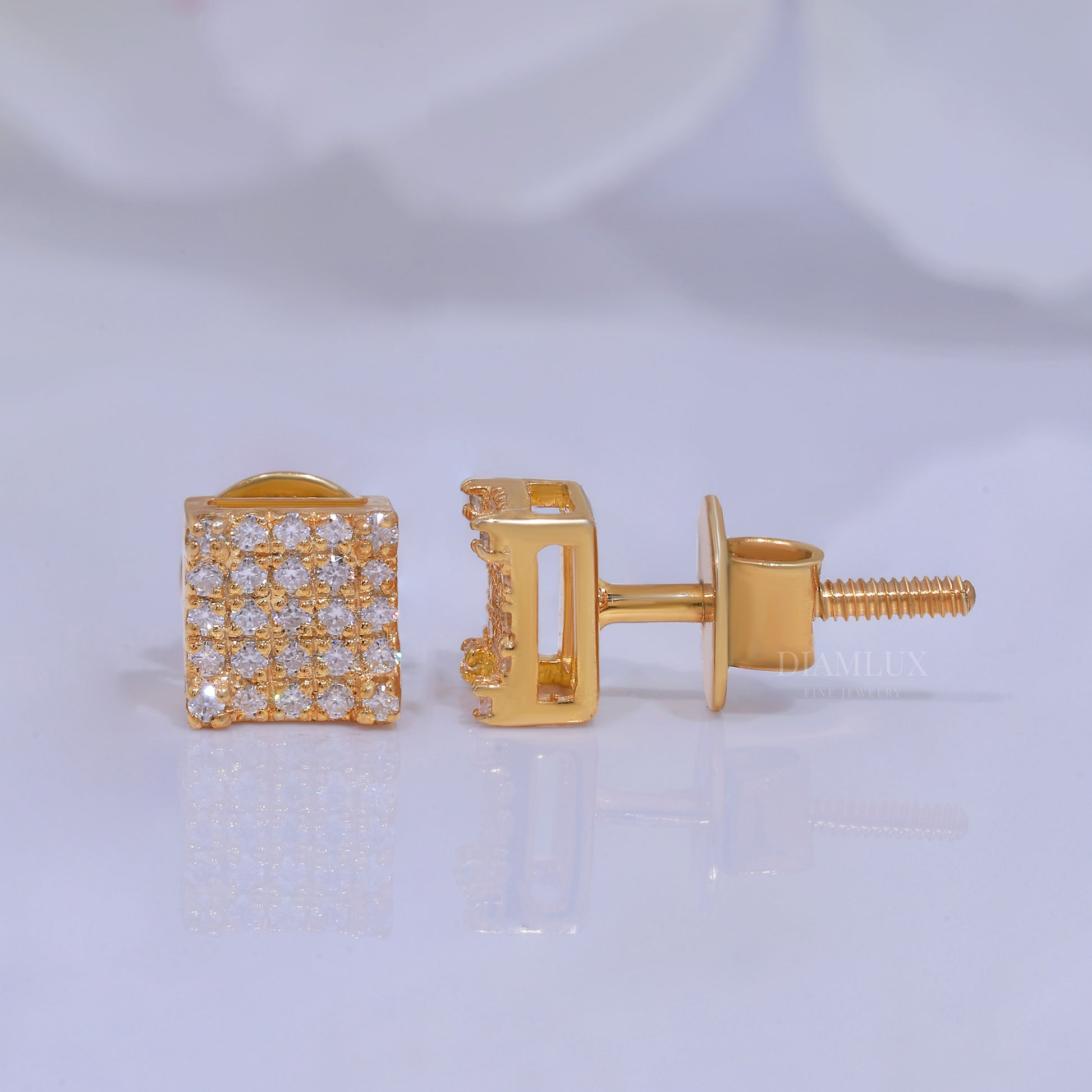 925 silver with moissanite diamond yellow gold plated Diamlux Fine Jewelry