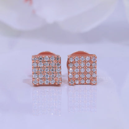 925 silver with moissanite diamond rose gold earrings Diamlux Fine Jewelry