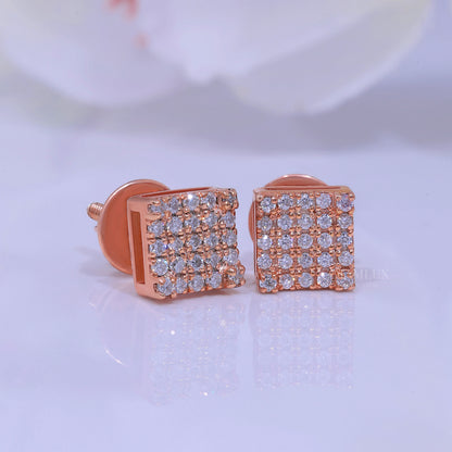 925 silver with moissanite diamond rose gold earrings Diamlux Fine Jewelry