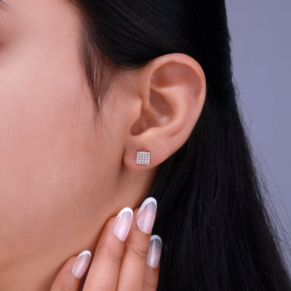 925 silver with moissanite diamond rose gold earrings Diamlux Fine Jewelry