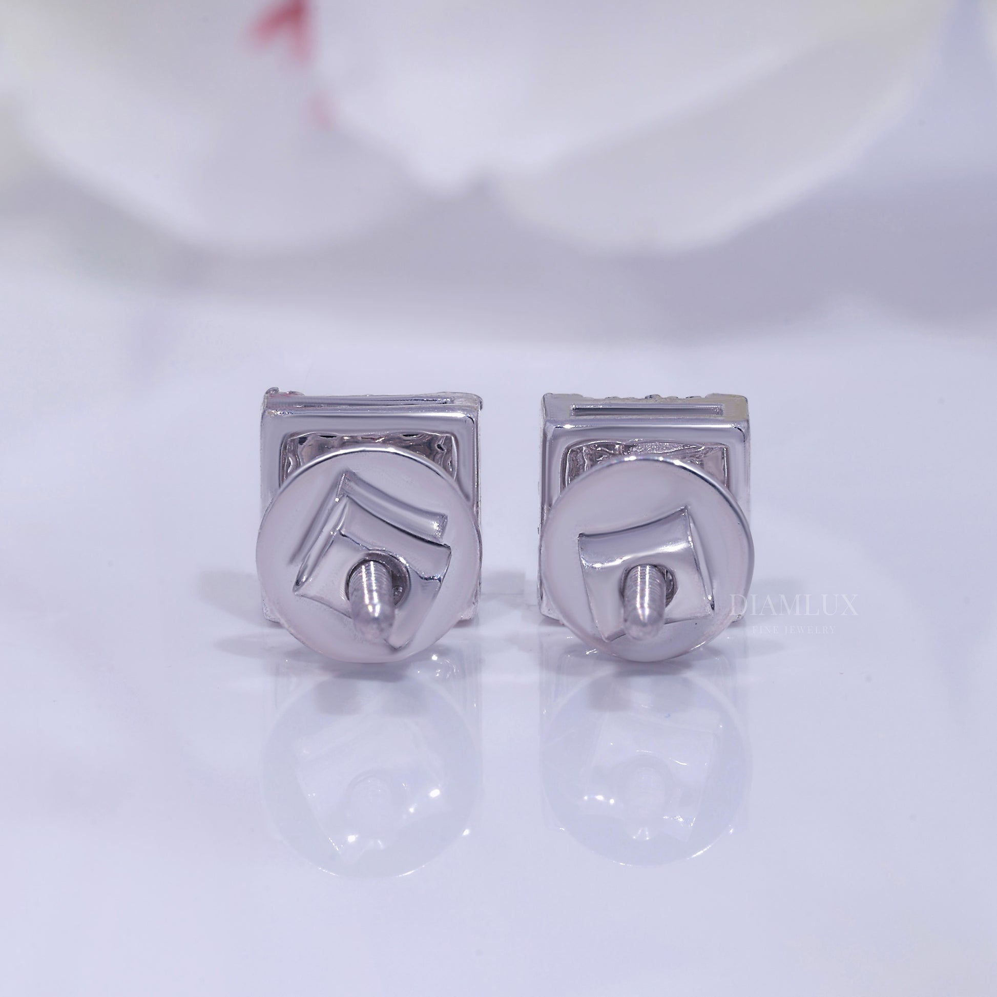 Fully Iced-out 925 silver with moissanite diamond earrings Diamlux Fine Jewelry