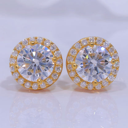 Yellow Gold plated 925 silver with moissanite diamond Diamlux Fine Jewelry