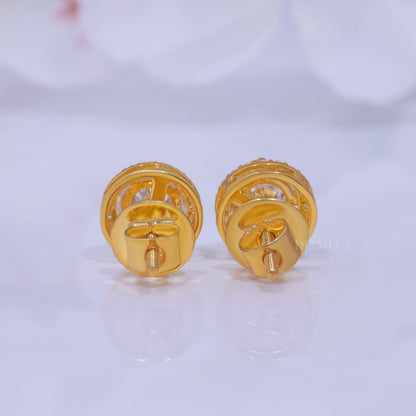 Yellow Gold plated 925 silver with moissanite diamond Diamlux Fine Jewelry