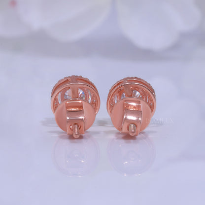 Rose Gold Earring 925 silver with moissanite diamond Diamlux Fine Jewelry