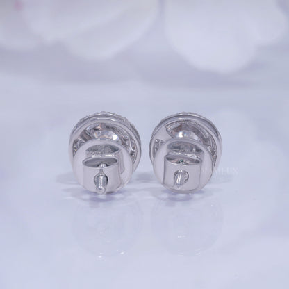925 silver with moissanite diamond round cut earrings Diamlux Fine Jewelry