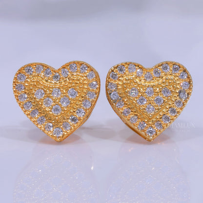 925 silver with moissanite diamond yellow gold earrings Diamlux Fine Jewelry