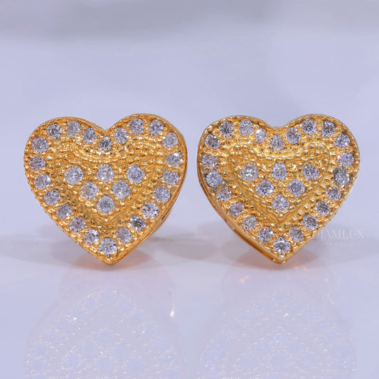 925 silver with moissanite diamond yellow gold earrings Diamlux Fine Jewelry