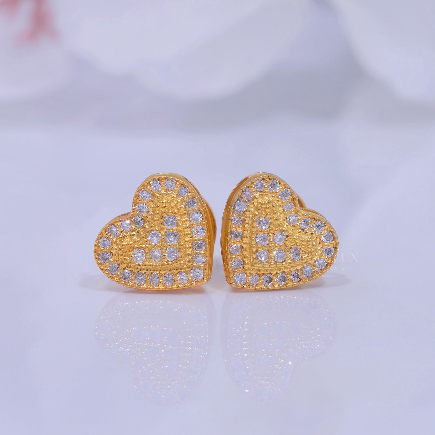 925 silver with moissanite diamond yellow gold earrings Diamlux Fine Jewelry
