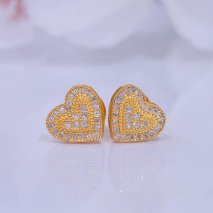 925 silver with moissanite diamond yellow gold earrings Diamlux Fine Jewelry