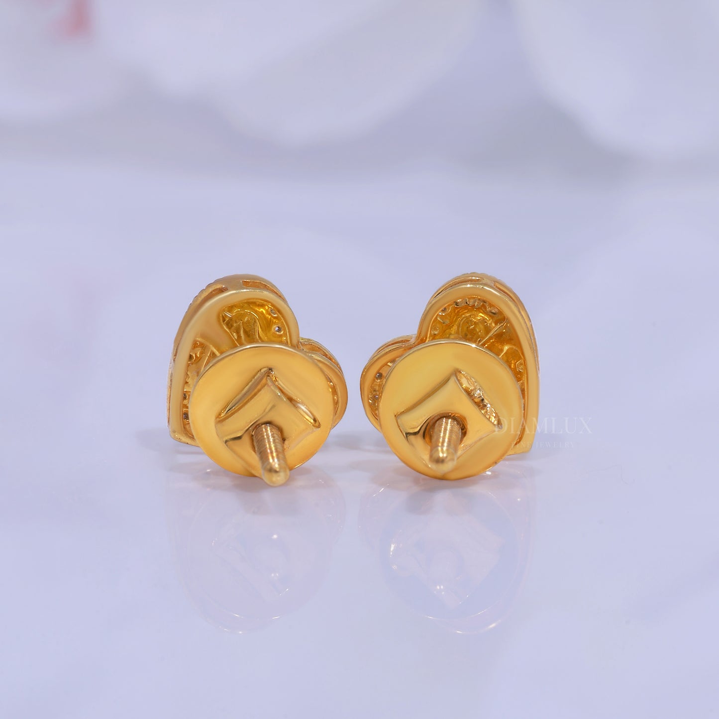 925 silver with moissanite diamond yellow gold earrings Diamlux Fine Jewelry
