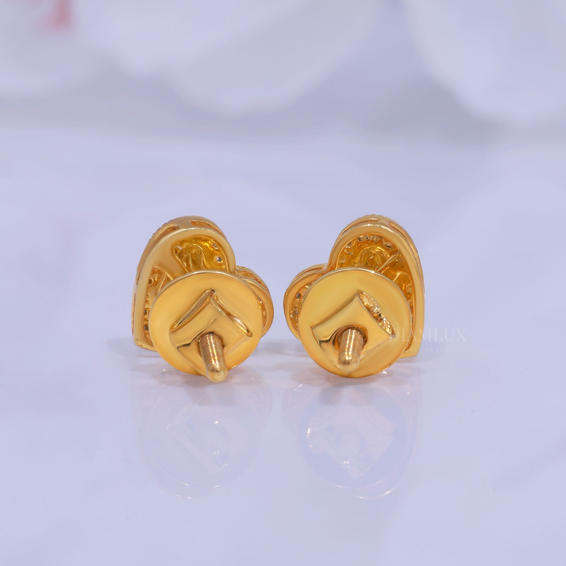 925 silver with moissanite diamond yellow gold earrings Diamlux Fine Jewelry