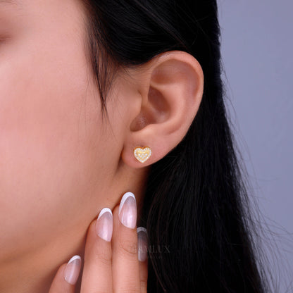 925 silver with moissanite diamond yellow gold earrings Diamlux Fine Jewelry