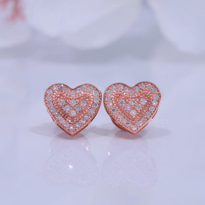 925 Silver with moissanite diamond heart shape rose gold Diamlux Fine Jewelry