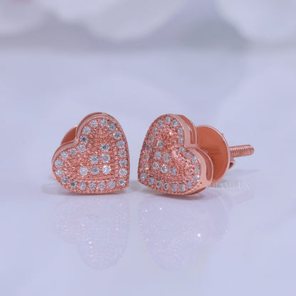 925 Silver with moissanite diamond heart shape rose gold Diamlux Fine Jewelry