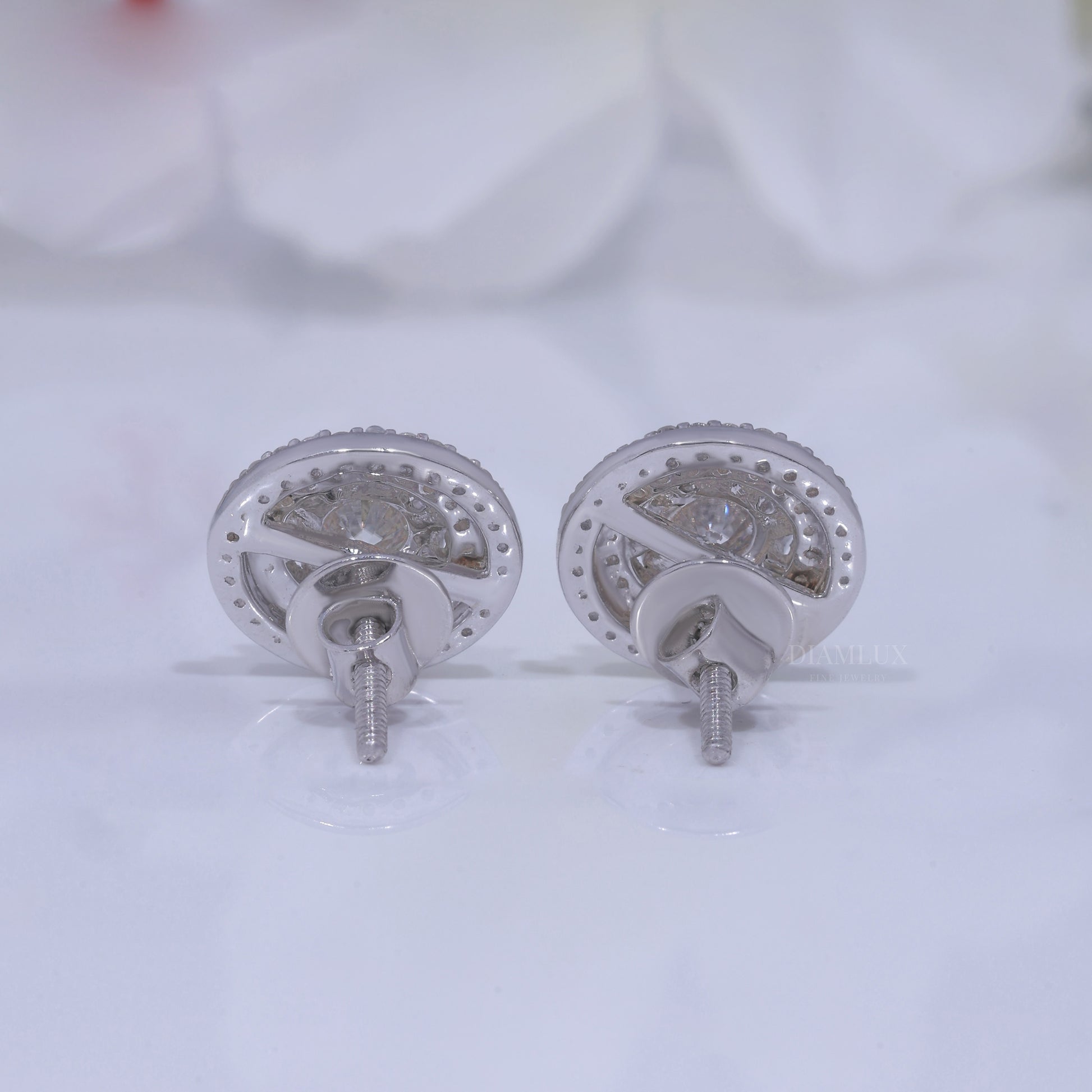 Round Brilliant Cut Solitaire Stud Earrings in 925 Sterling Silver Diamlux Fine Jewelry