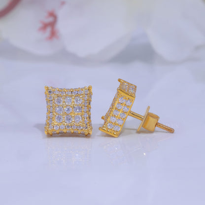 925 Silver with Moissanite Diamond Earring-Yellow Gold Plated Diamlux Fine Jewelry