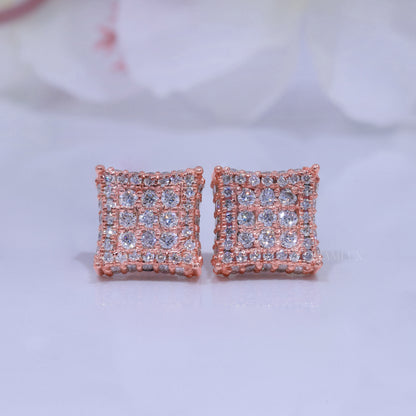 Rose Gold Plated with 925 Silver Moissanite Diamond Earring Diamlux Fine Jewelry
