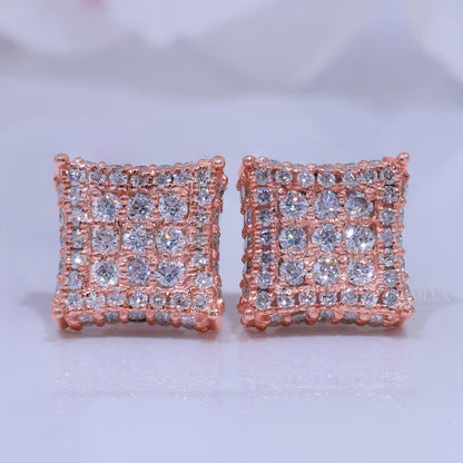 Rose Gold Plated with 925 Silver Moissanite Diamond Earring Diamlux Fine Jewelry