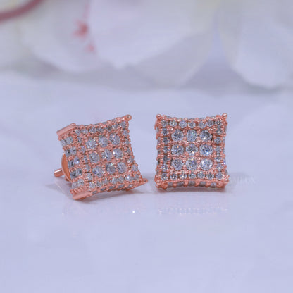 Rose Gold Plated with 925 Silver Moissanite Diamond Earring Diamlux Fine Jewelry