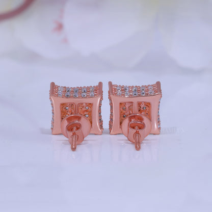 Rose Gold Plated with 925 Silver Moissanite Diamond Earring Diamlux Fine Jewelry